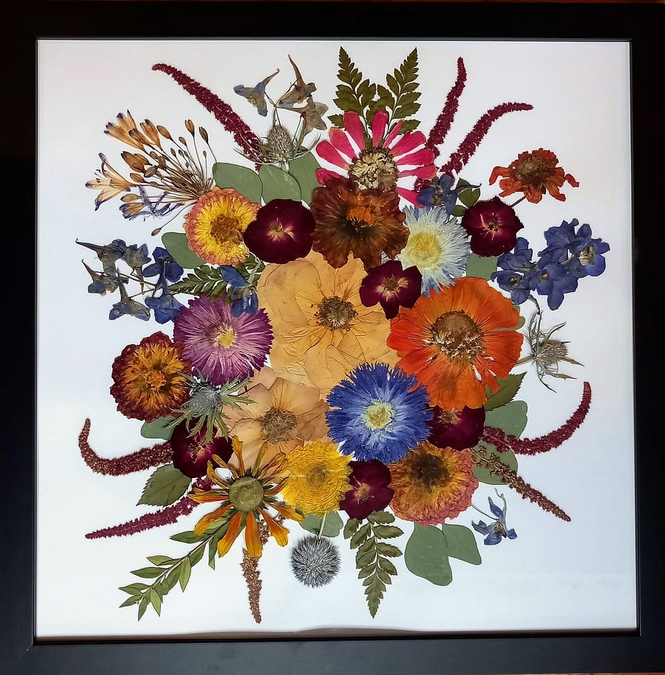 bouquet style pressed flower frame